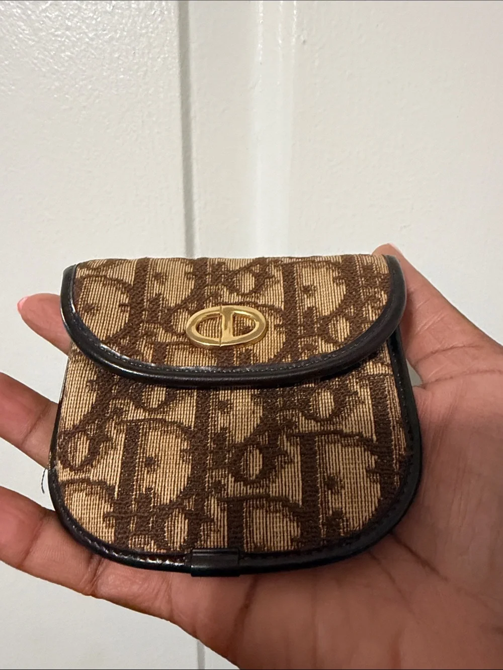 Dior Brown Monogram Foldover Coin Pouch